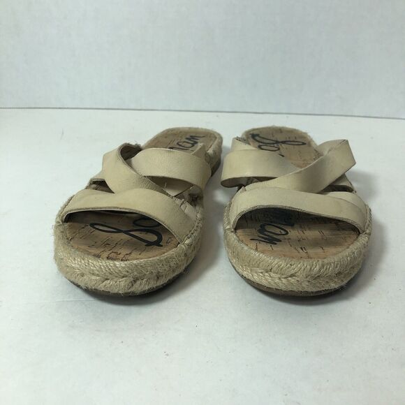 Sam‎ Edelman Flat Sandals Womens Size 5 Averie Espadrille Leather Tan Straps C2 - Picture 5 of 11